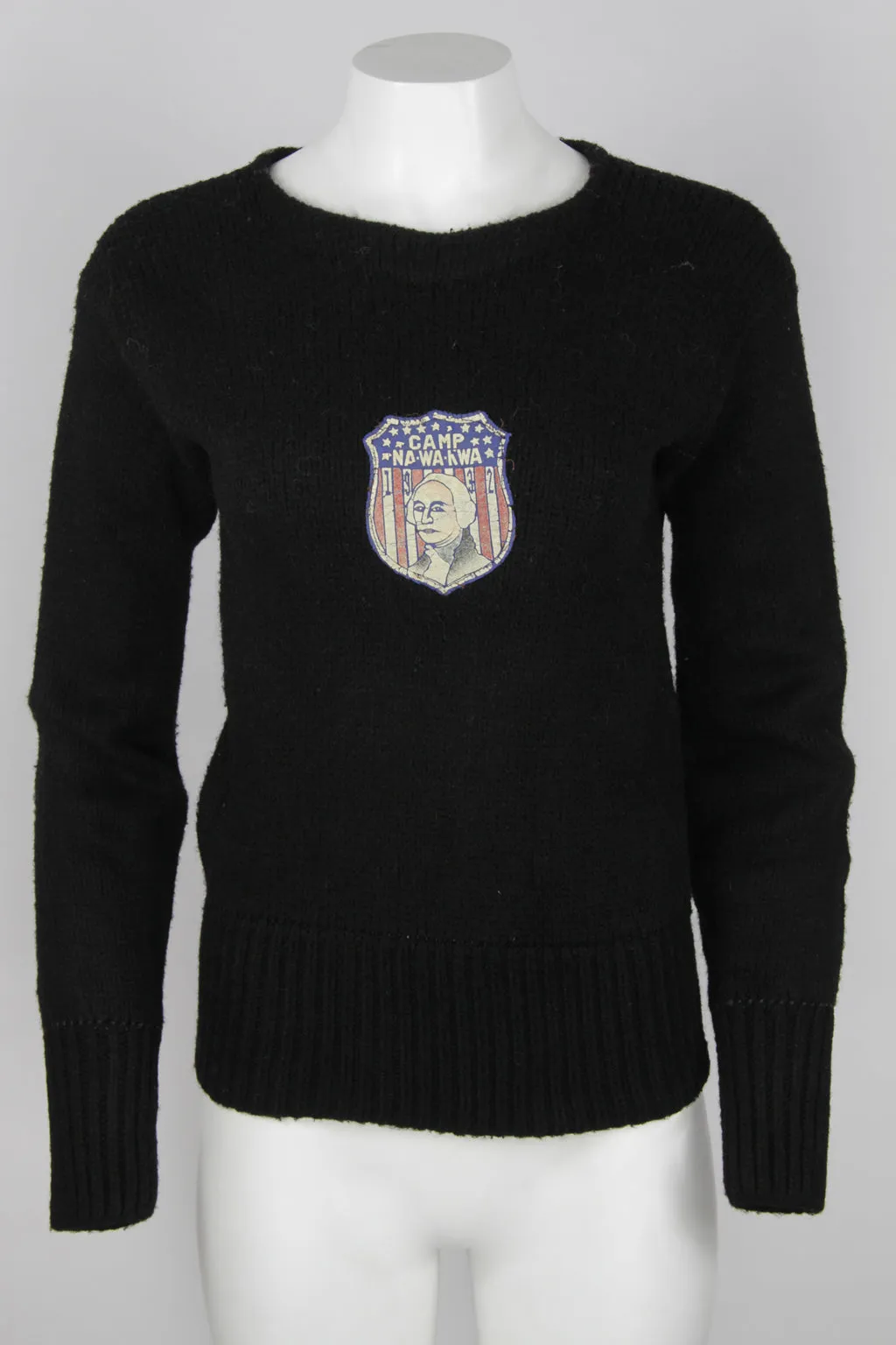 1930s heavy knit with 1932 patch featuring George Washington - S