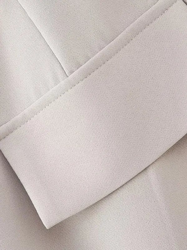 2 Piece Solid Suit with Sleeveless Top & Flap Skirt