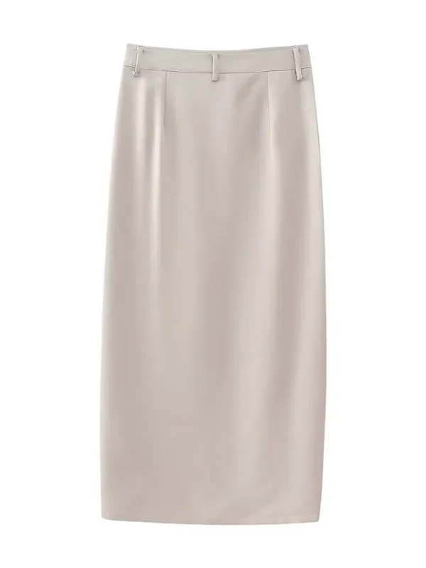 2 Piece Solid Suit with Sleeveless Top & Flap Skirt