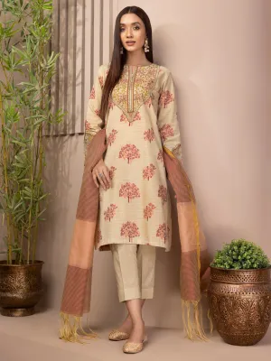 3 Piece Jacquard Suit-Embroidered (Unstitched)