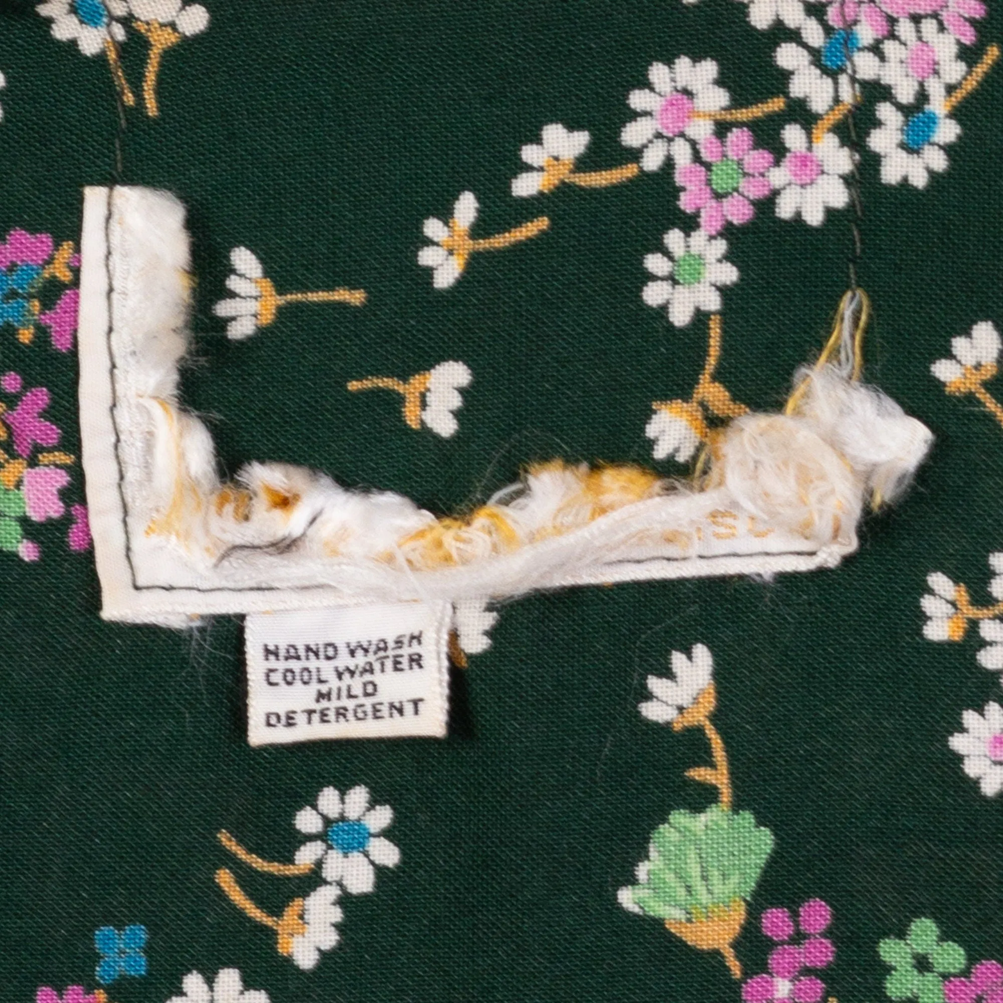 70s Green Floral Puff Sleeve Maxi Dress - Small to Medium