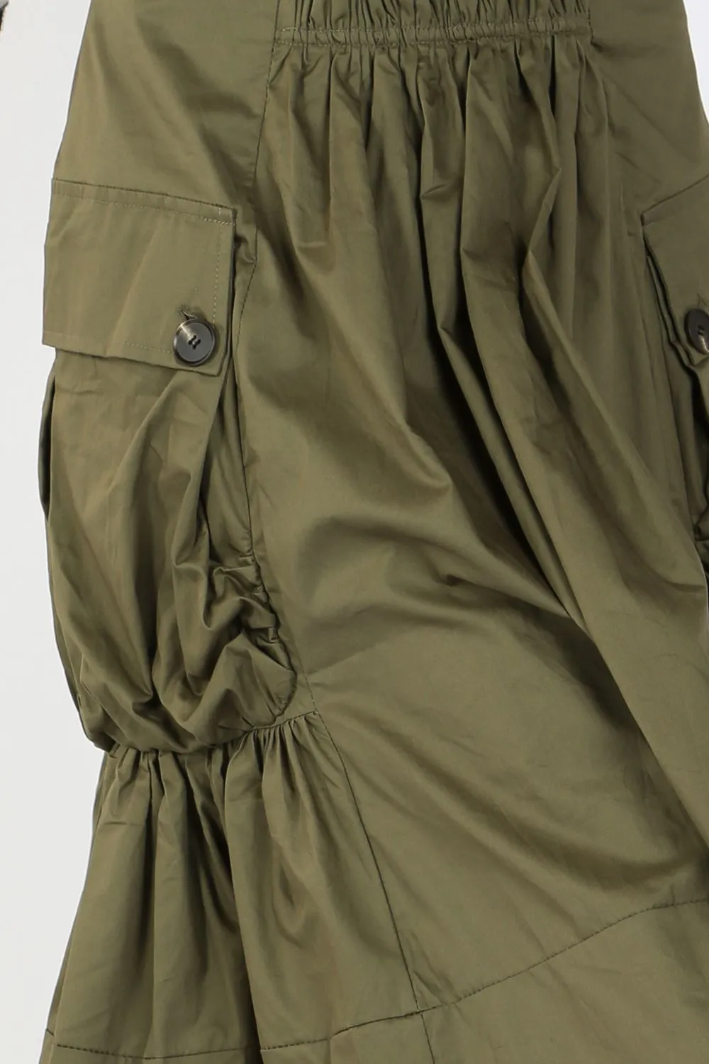 A-Line Pockets Midi Skirt