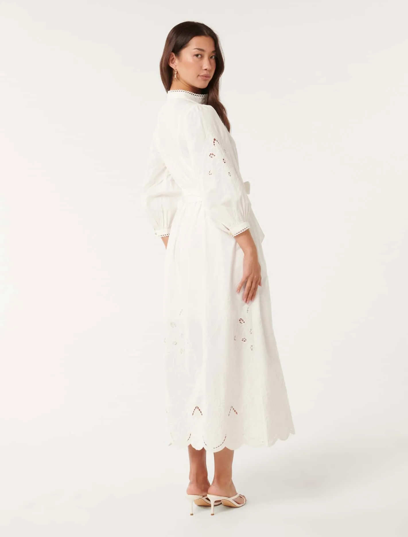 Aisha Broderie Midi Dress
