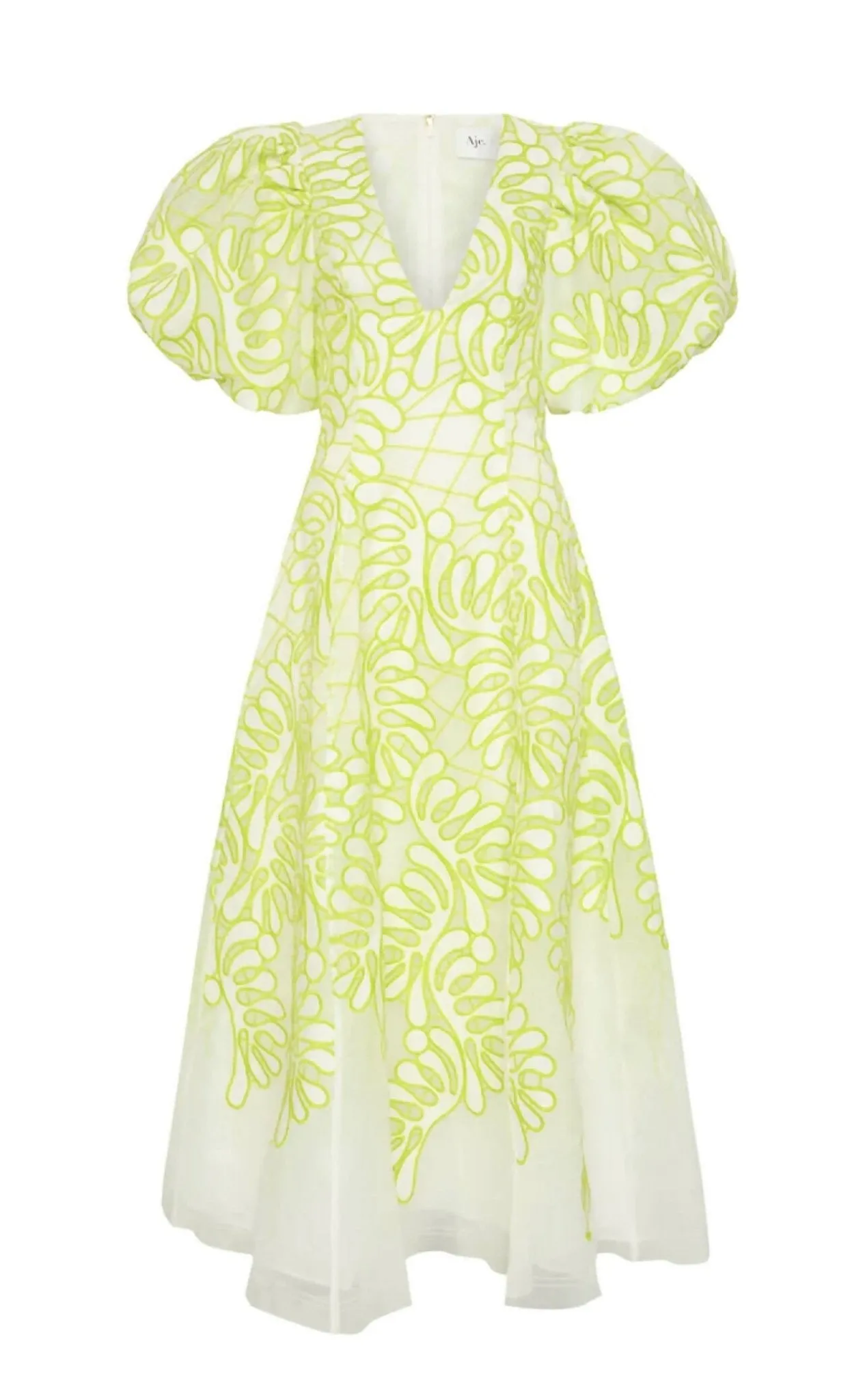 Aje Botanical Applique Midi Dress