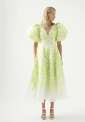 Aje Botanical Applique Midi Dress