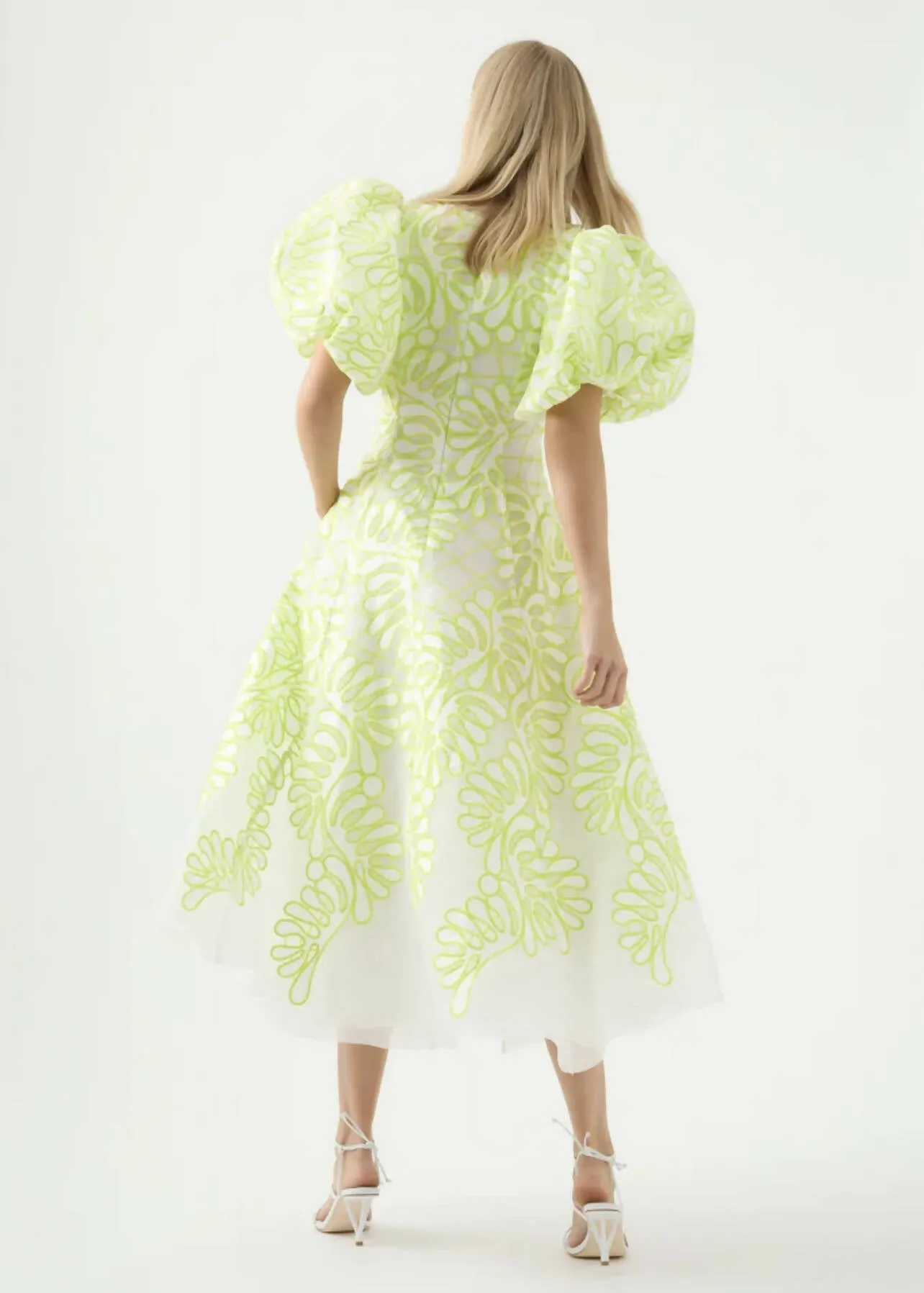 Aje Botanical Applique Midi Dress