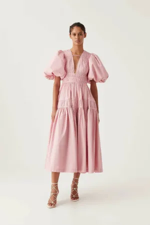 Aje Fallingwater Ruched Midi Dress Size 12