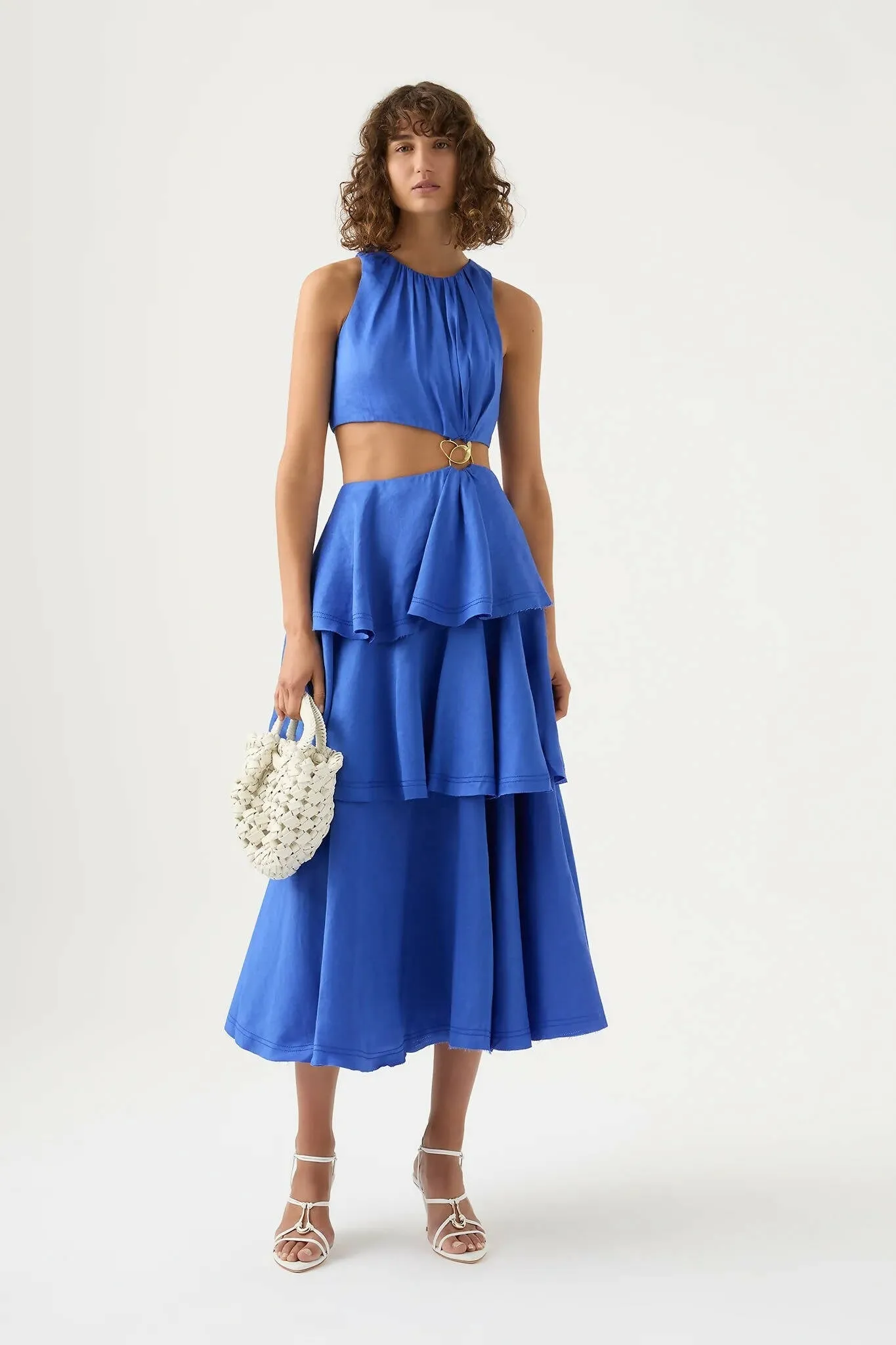 Aje Wave Cut Out Ring Midi Dress