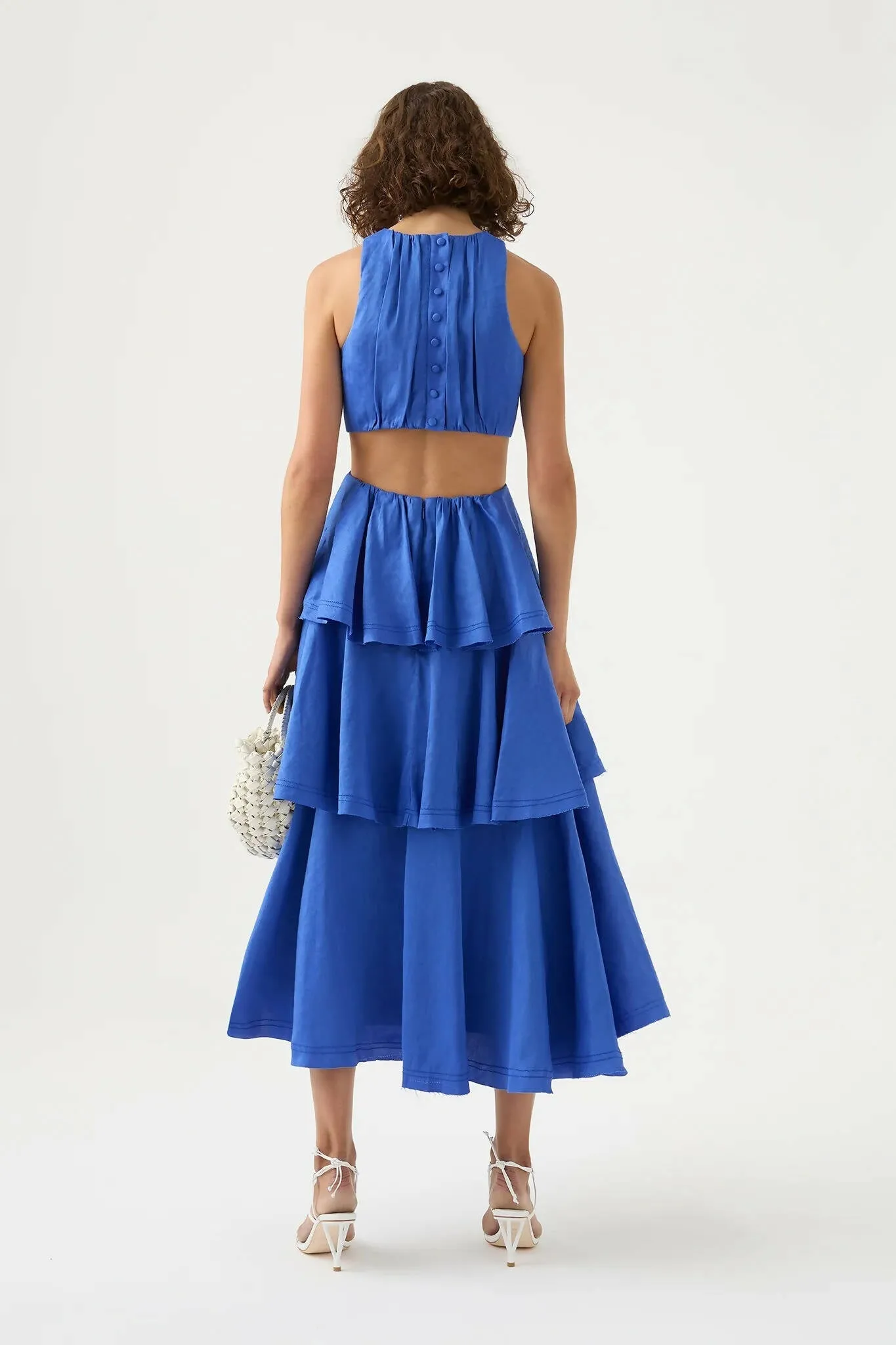 Aje Wave Cut Out Ring Midi Dress