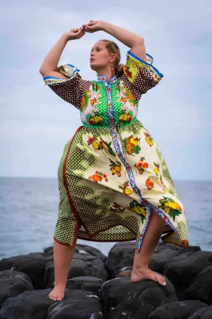 Alemais Lemonis Midi Shirtdress Multi Print Size 12 , 14 & 16