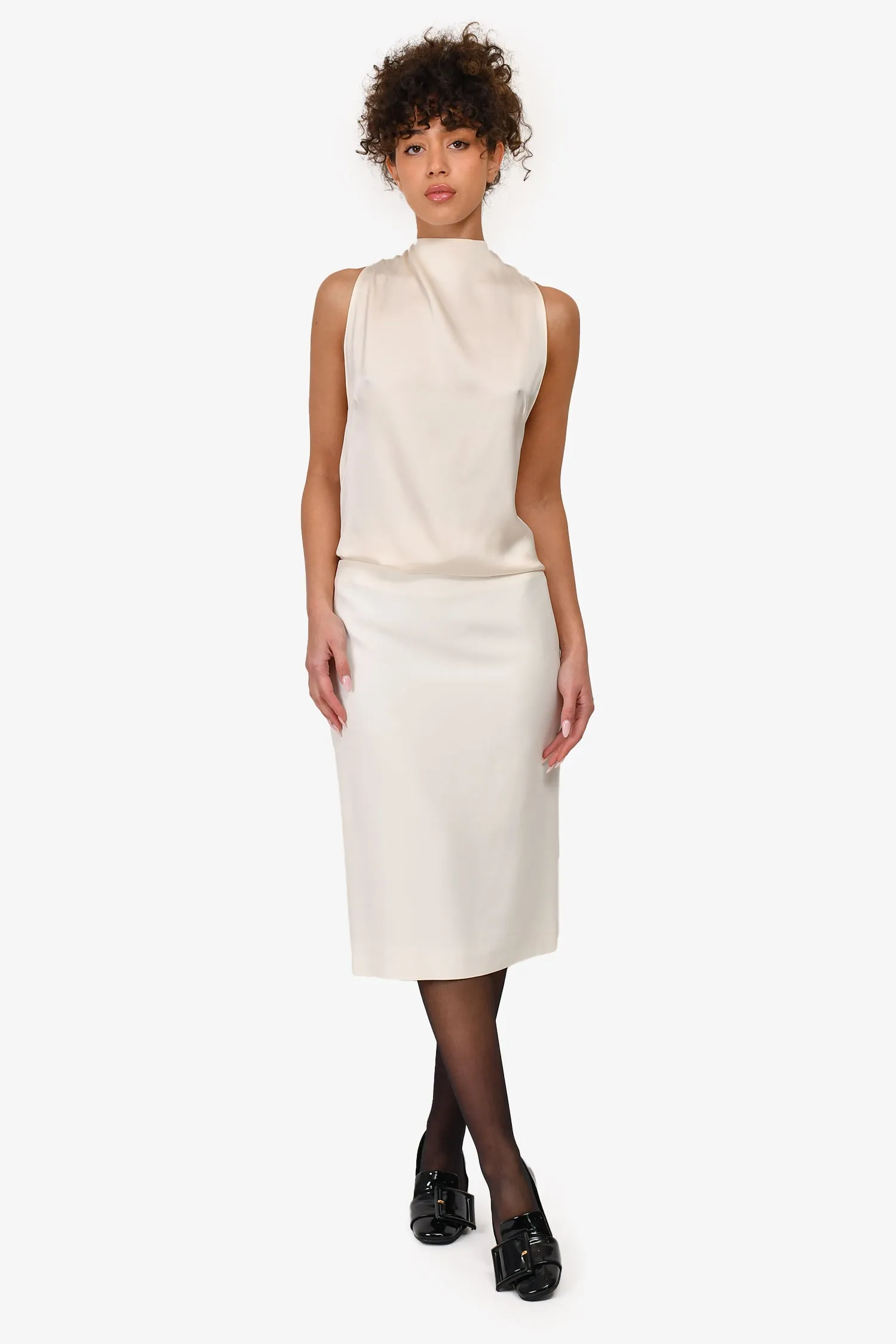 Alexander McQueen Cream Midi Skirt Size 44
