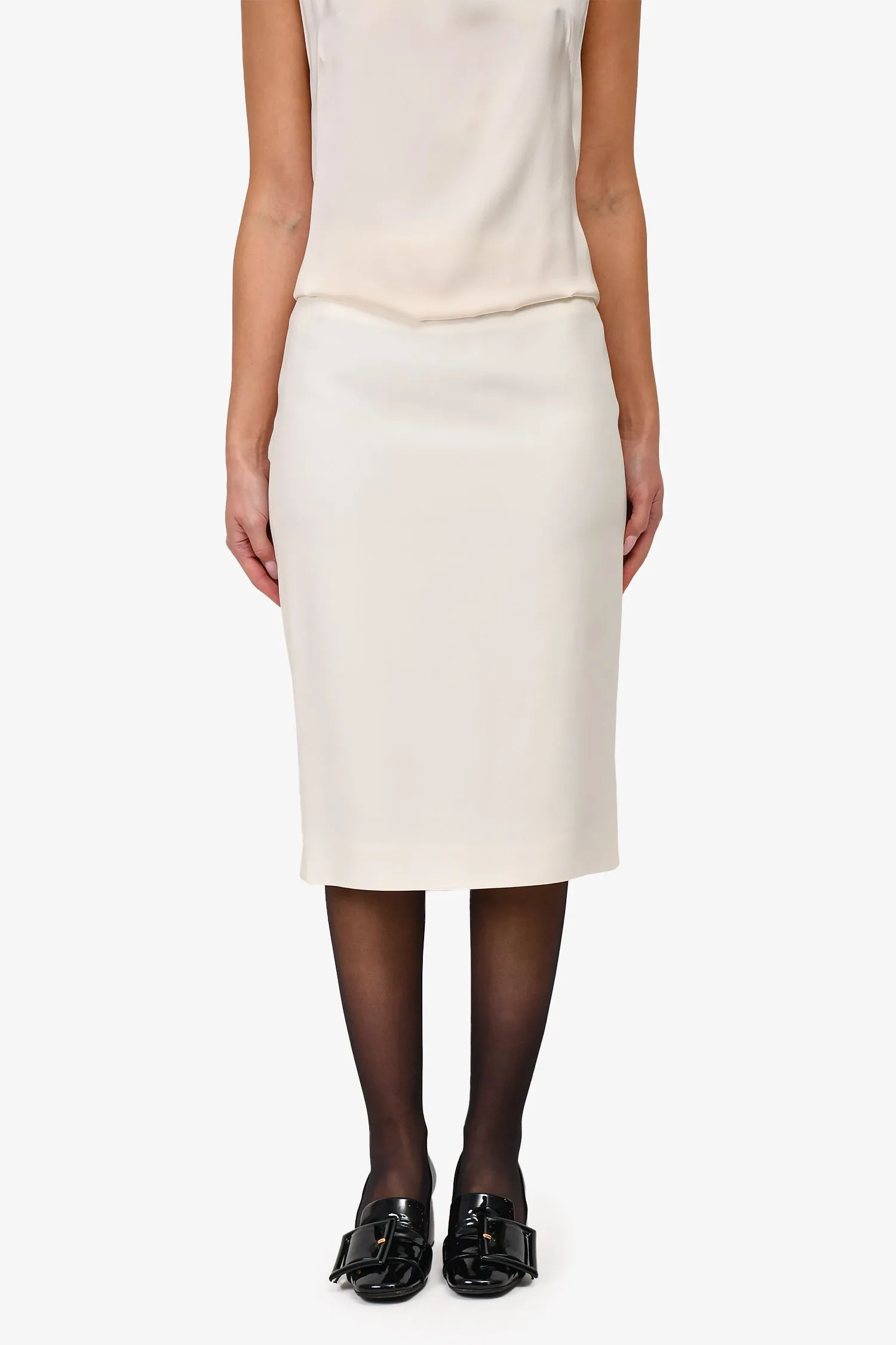 Alexander McQueen Cream Midi Skirt Size 44