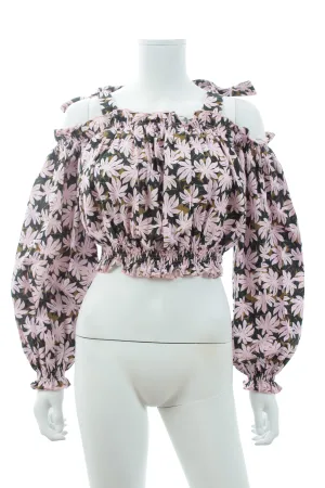 Alexandra Miro Gypsy Palm Printed Cotton Crop Top