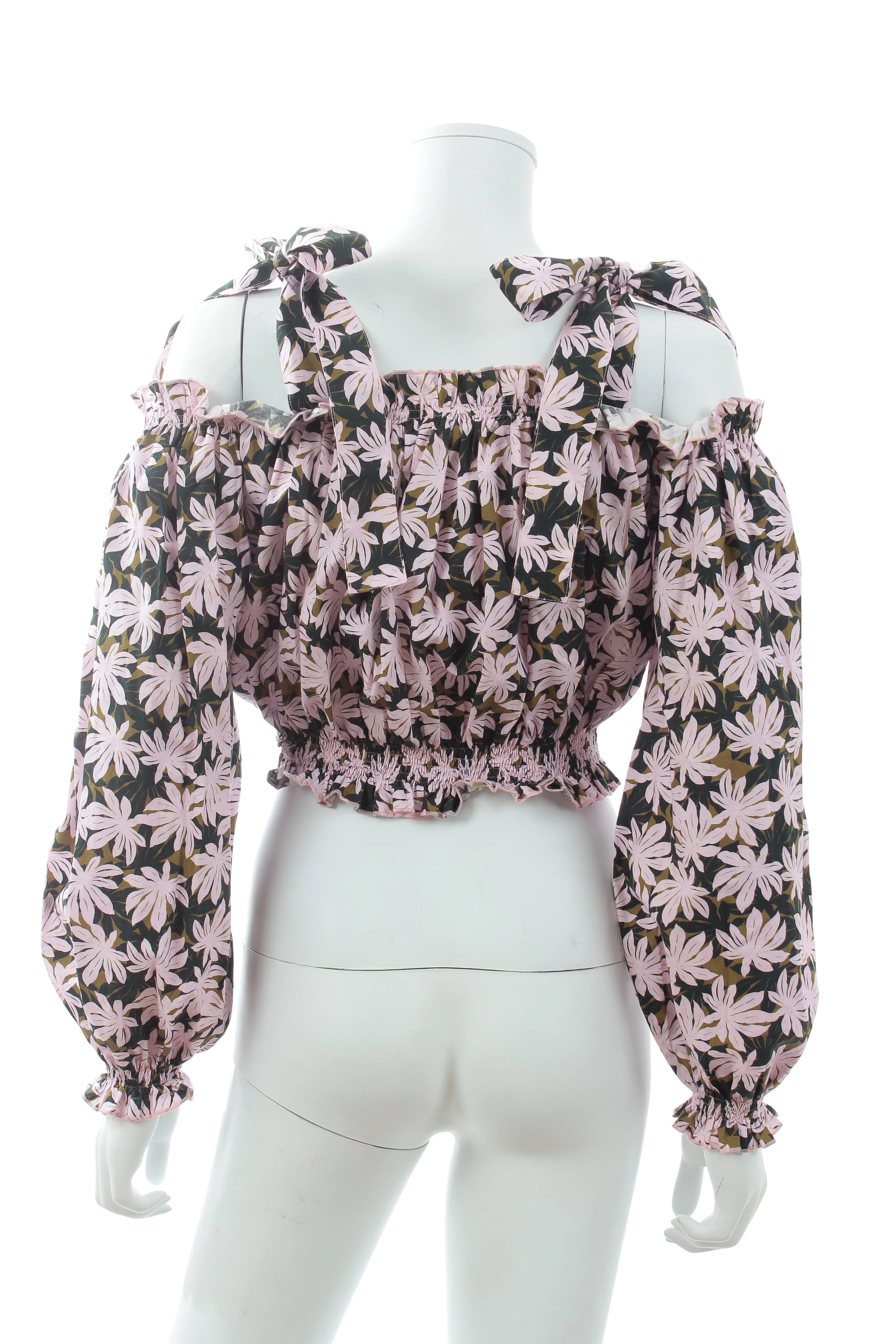 Alexandra Miro Gypsy Palm Printed Cotton Crop Top