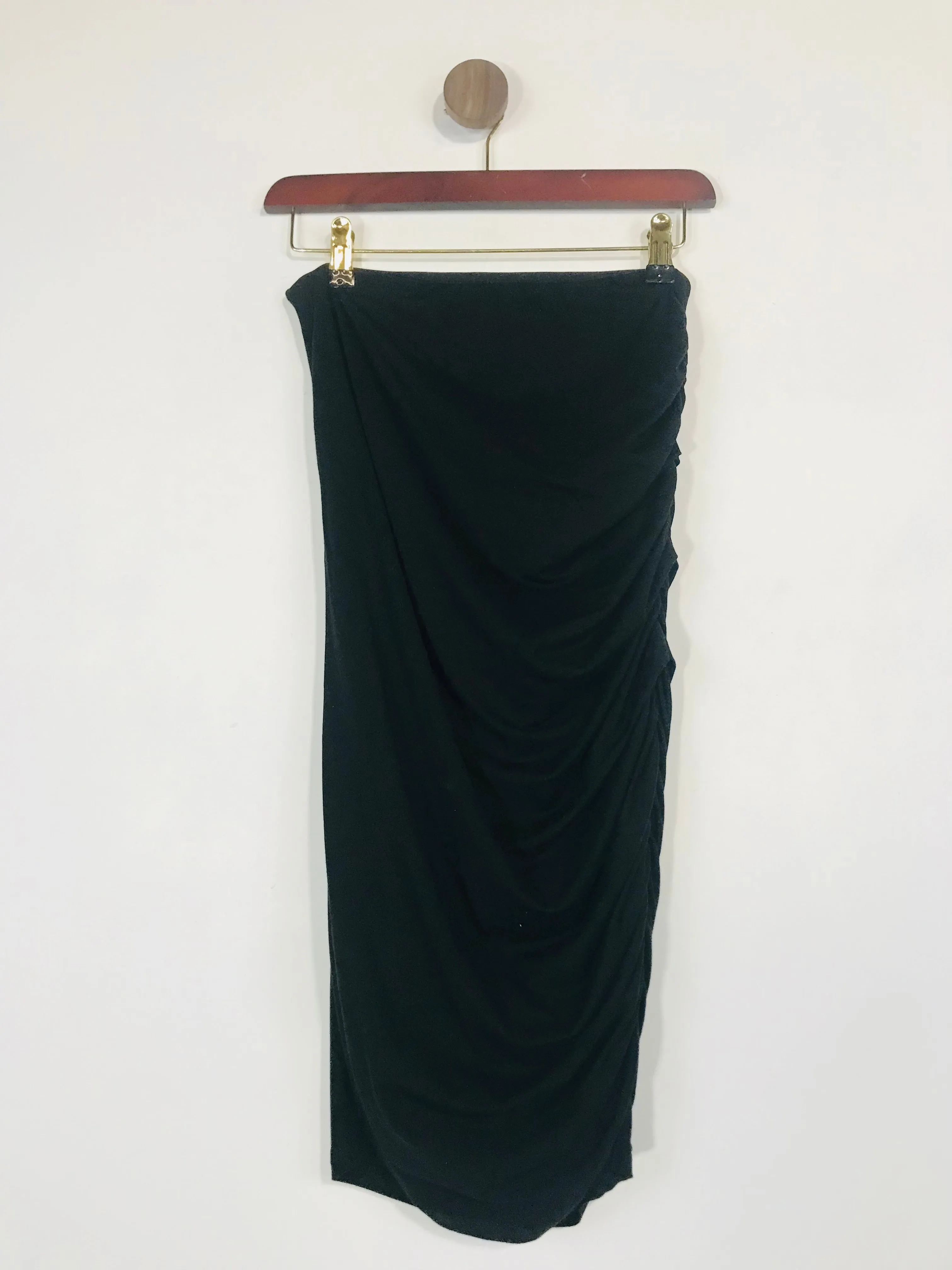 Alice   Olivia Women's Ruched Pencil Midi Skirt  | S UK8 | Black