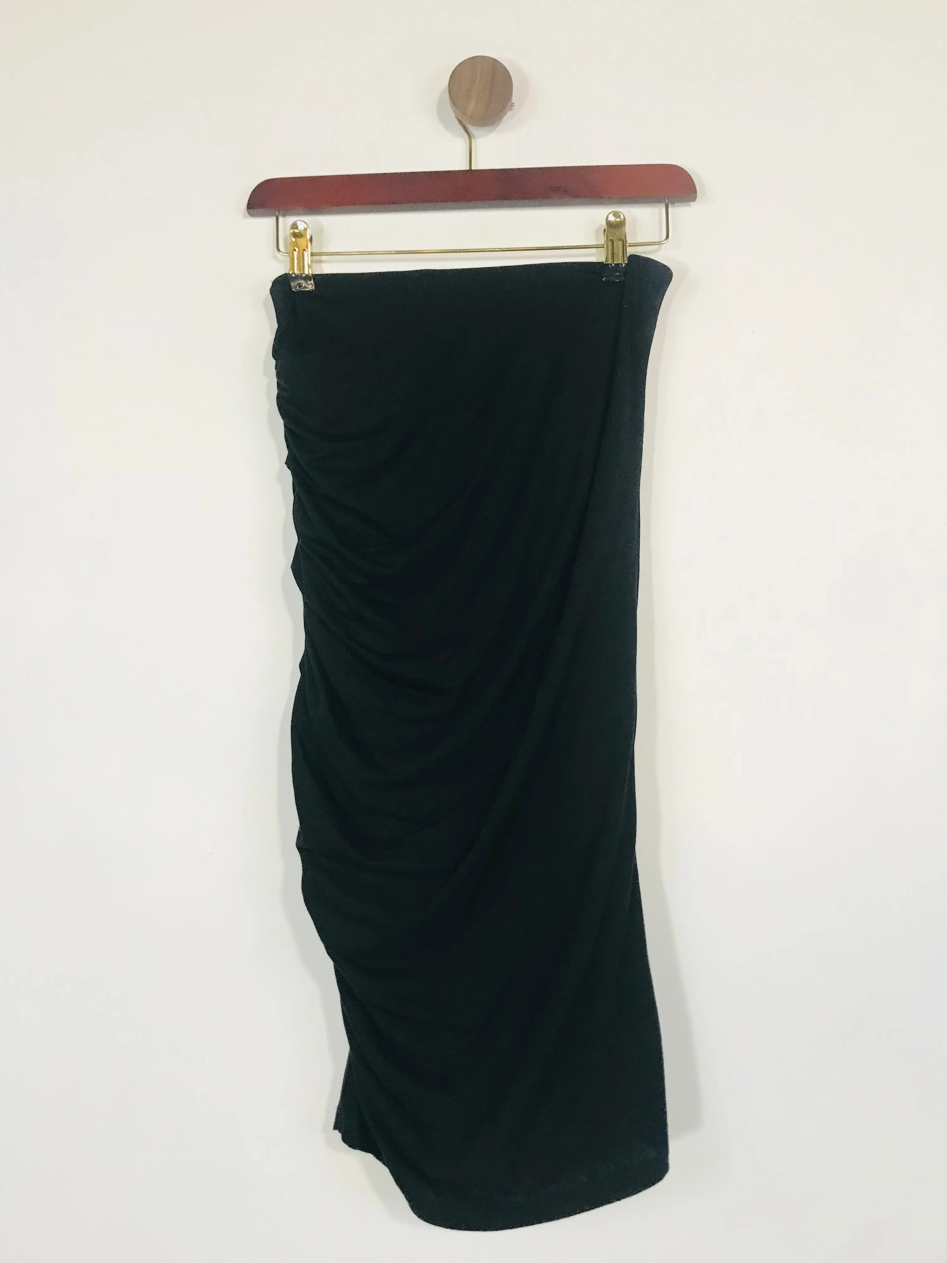 Alice   Olivia Women's Ruched Pencil Midi Skirt  | S UK8 | Black