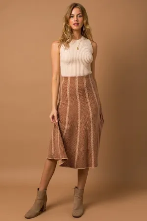 All To Me Striped Midi Sweater Skirt