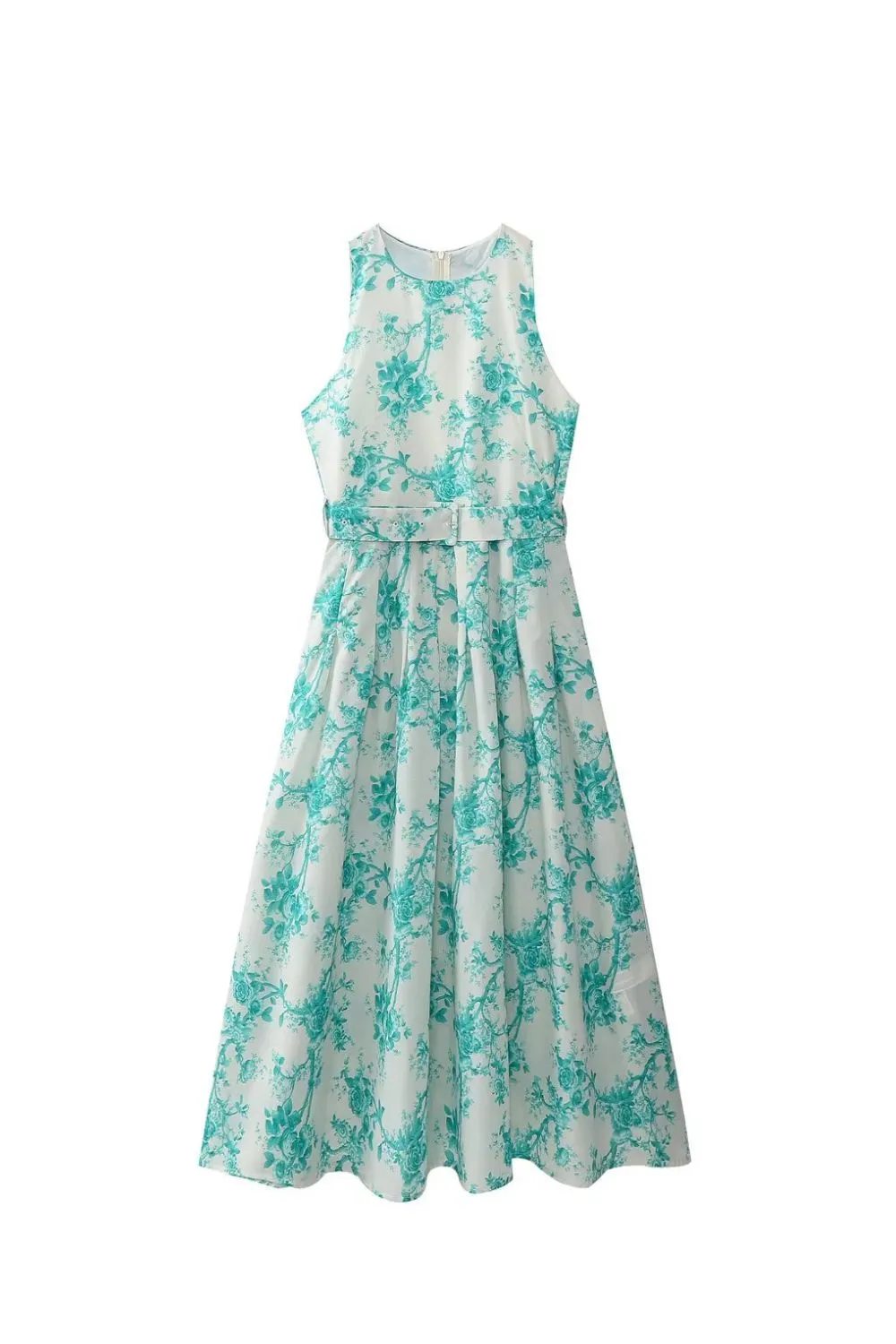 'Amelia' Sleeveless Printed Midi Dress