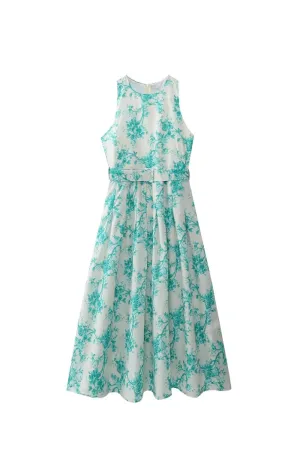 'Amelia' Sleeveless Printed Midi Dress