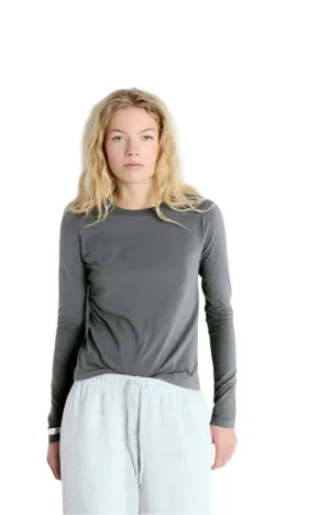 Amercican Vintage Gamipy Long Sleeve T-Shirt in Steel Grey