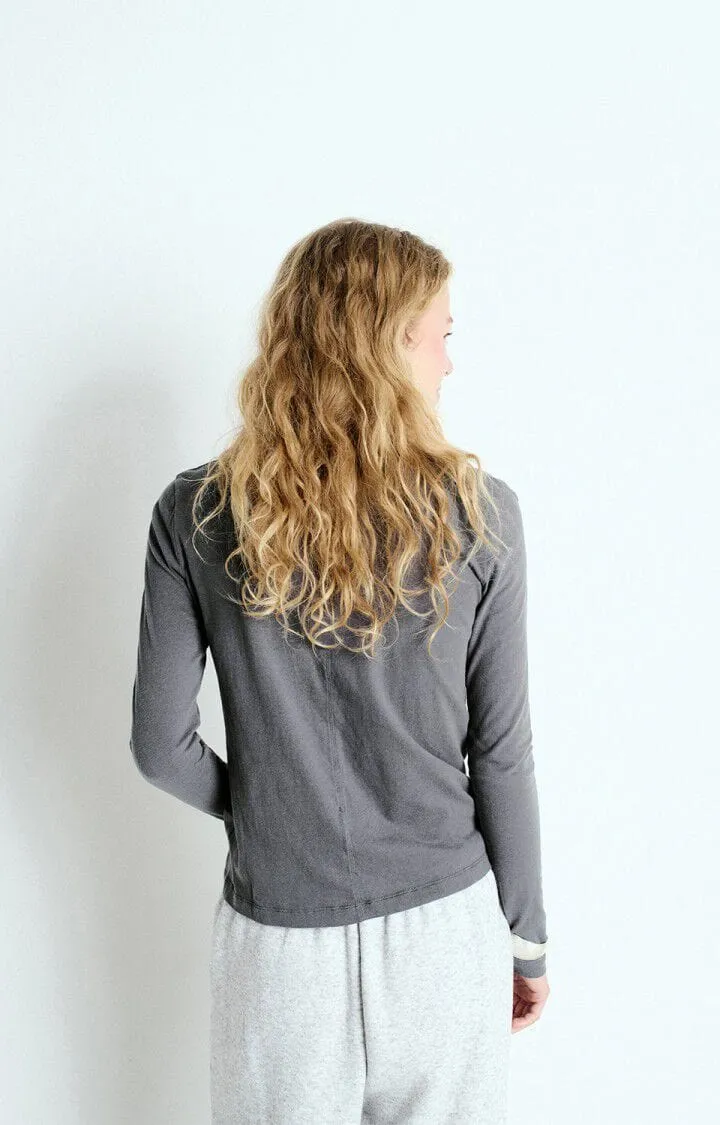 Amercican Vintage Gamipy Long Sleeve T-Shirt in Steel Grey