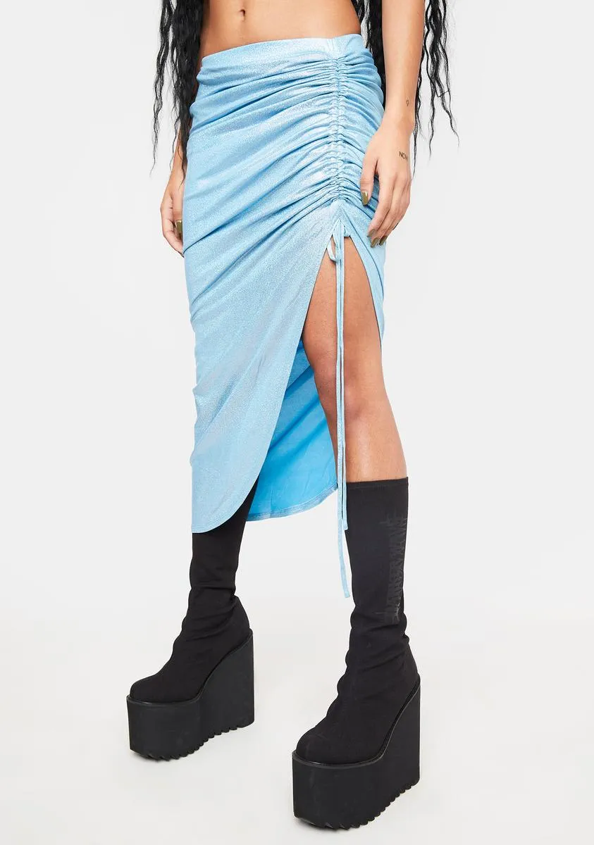 Aqua Mirror Ball Moves Ruched Skirt