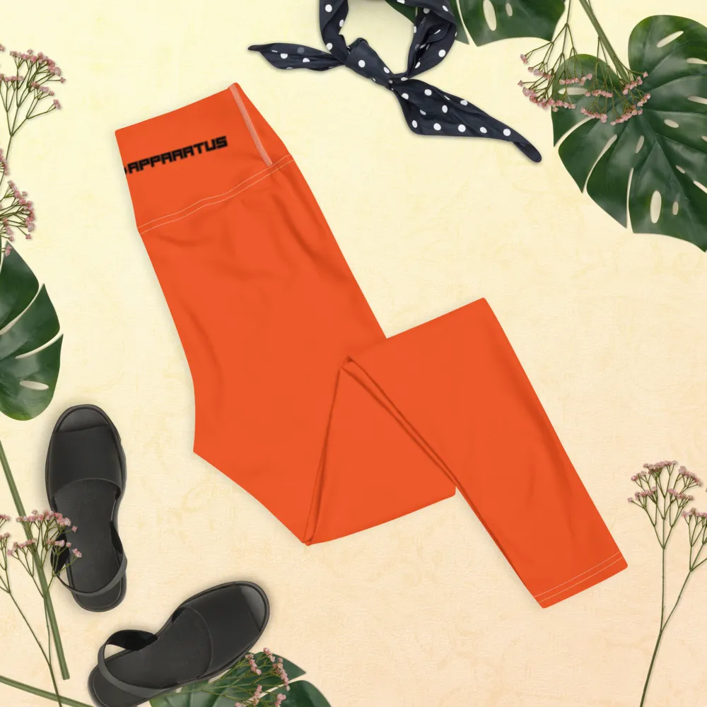Athletic Apparatus Outrageous Orange White stitch Black logo V3 Yoga Leggings
