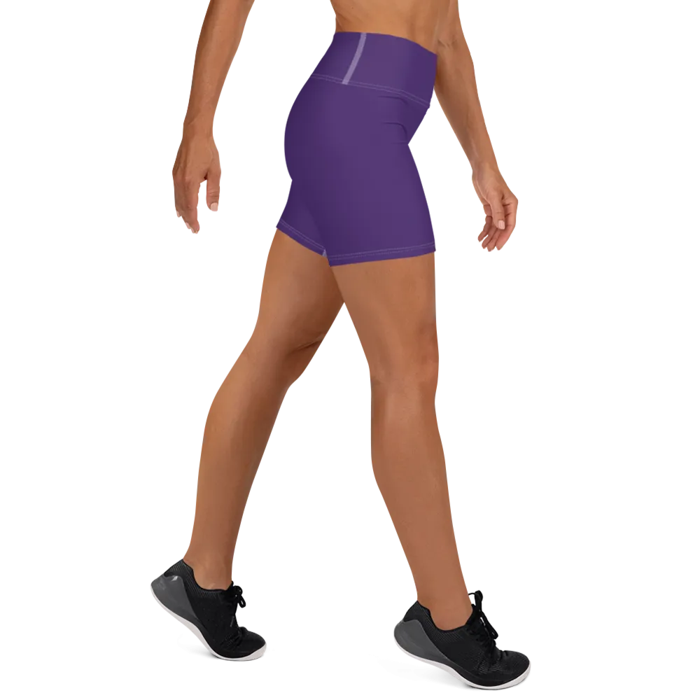 Athletic Apparatus Purple Black logo White stitch Yoga Shorts