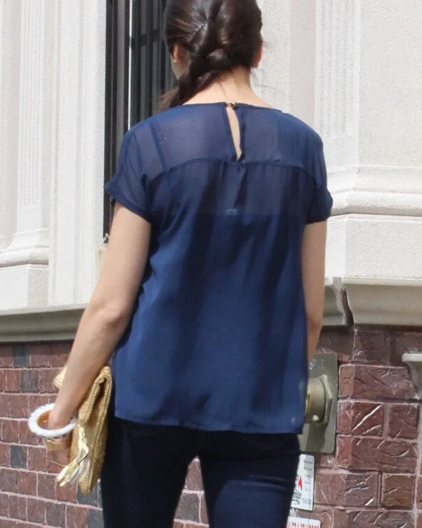 Aurore Navy Blue Loose Fit Top