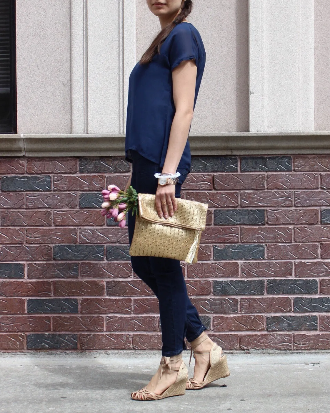 Aurore Navy Blue Loose Fit Top
