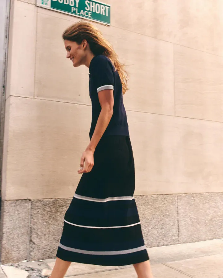 Avril Midi Skirt, Noir