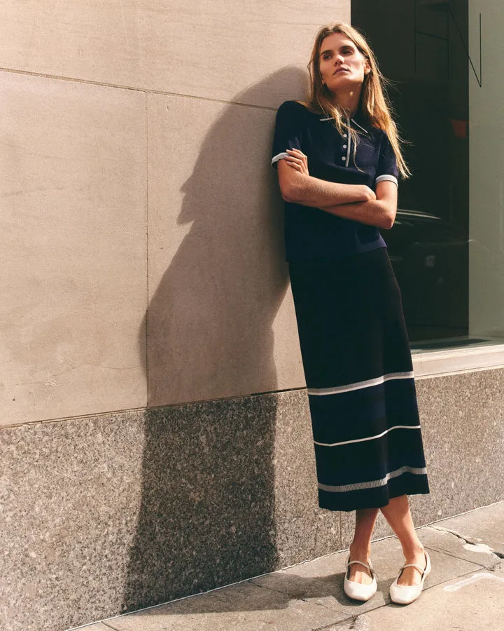 Avril Midi Skirt, Noir