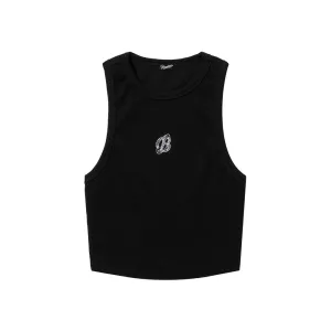 B LOGO SLEEVELESS TOP BLACK