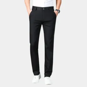 Bamboo Fiber Minimalist Straight Trousers - Cross & Crown