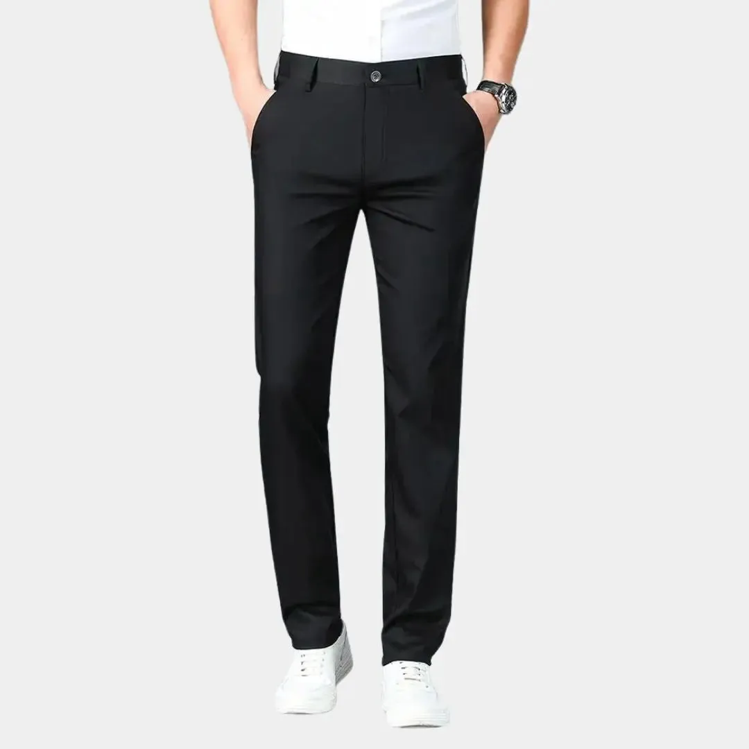 Bamboo Fiber Minimalist Straight Trousers - Cross & Crown