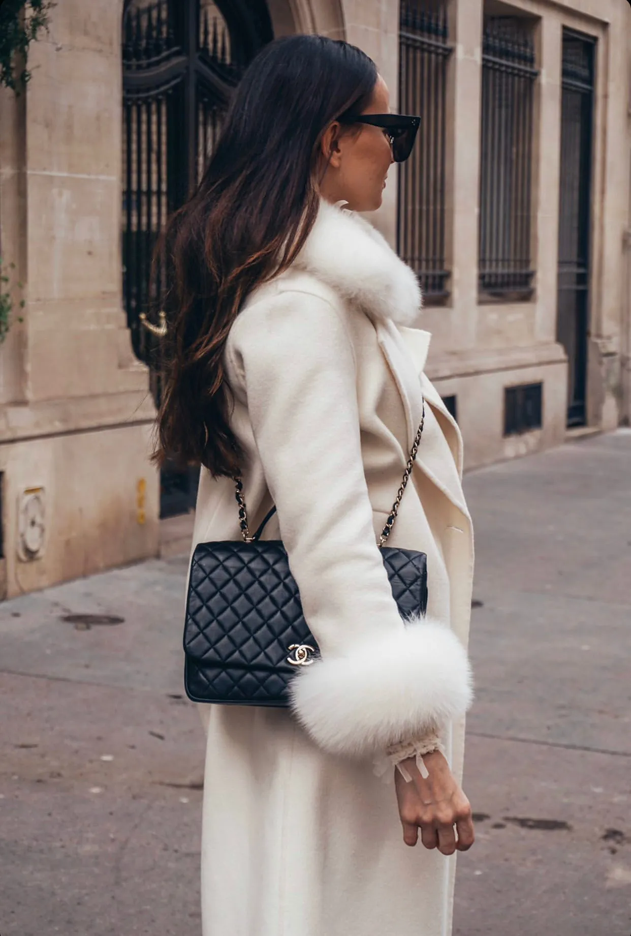 Beautiful Cashmere blend jacket with Fox fur trim/cuffs