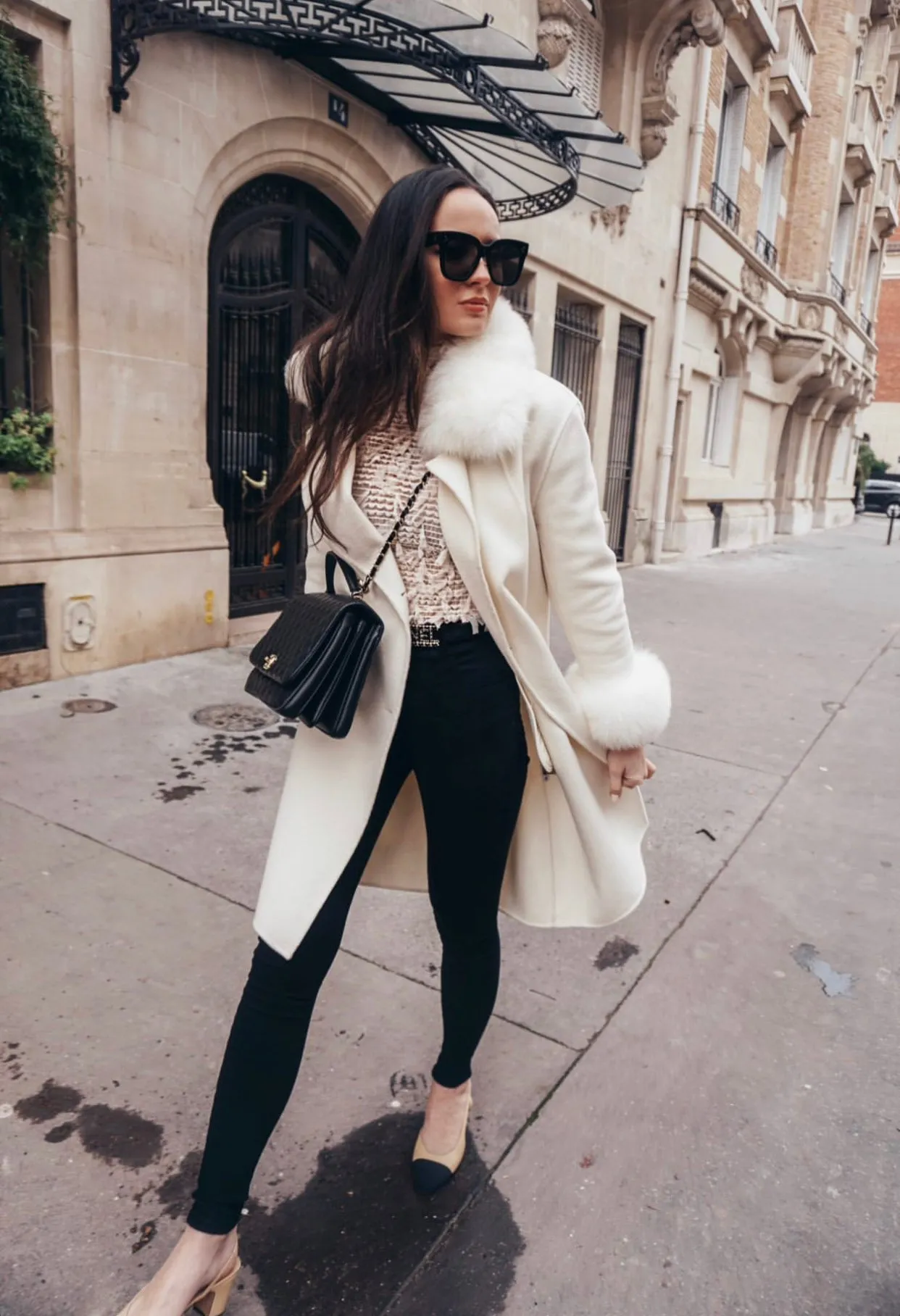 Beautiful Cashmere blend jacket with Fox fur trim/cuffs