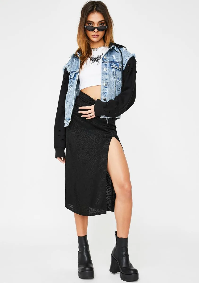 Black Cheetah Saika Skirt