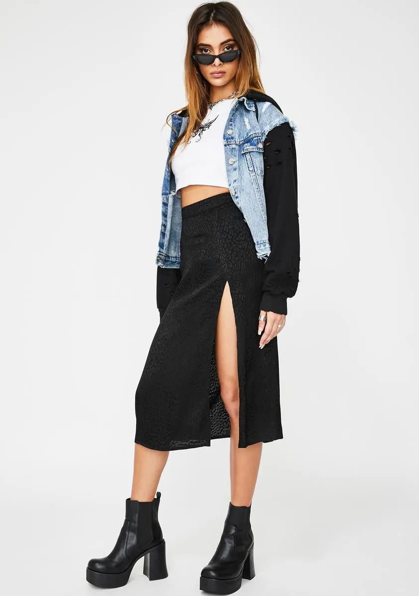 Black Cheetah Saika Skirt