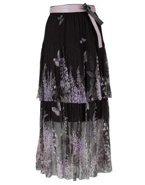 Black Lavender Tea Botanica Tiered Skirt