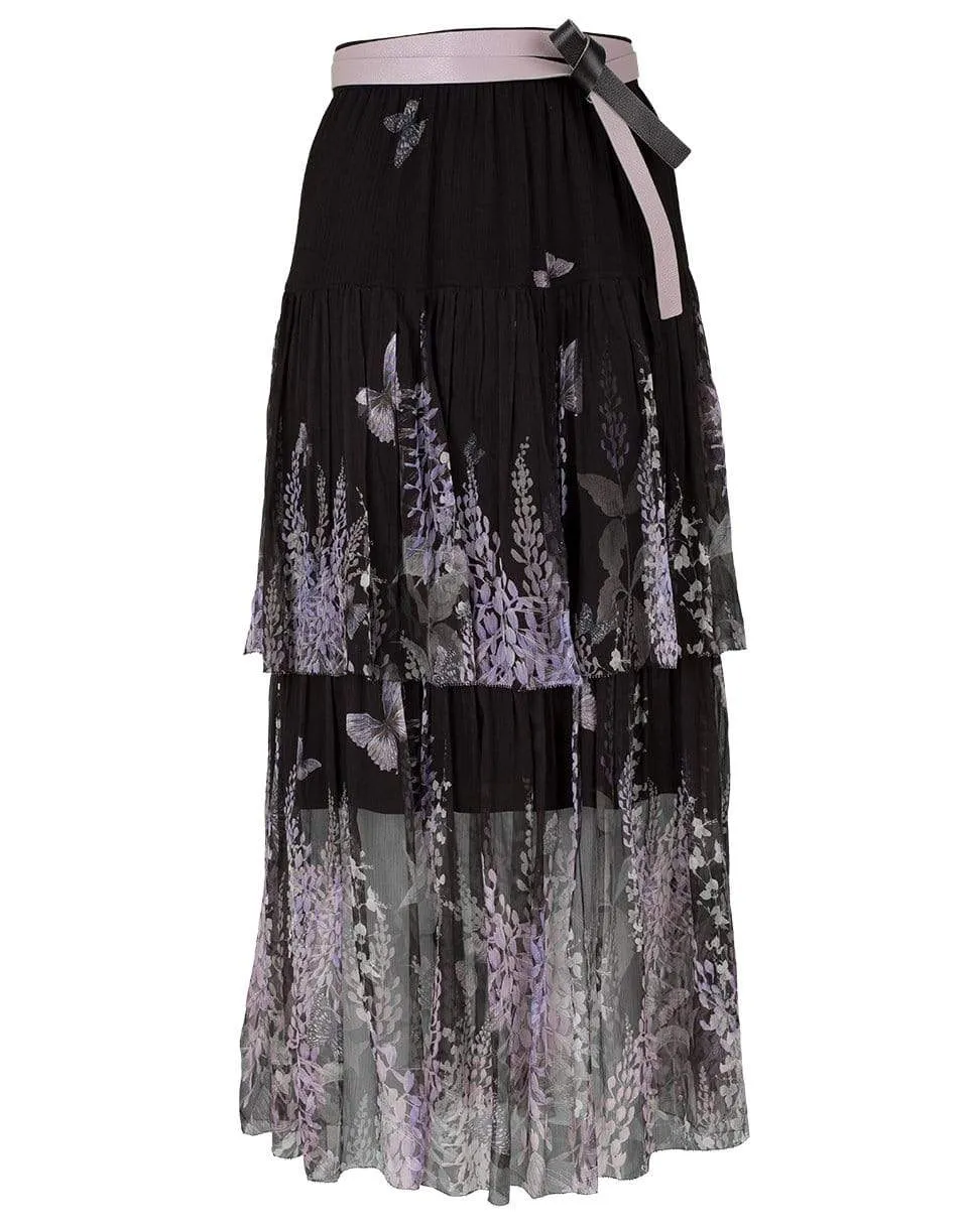 Black Lavender Tea Botanica Tiered Skirt
