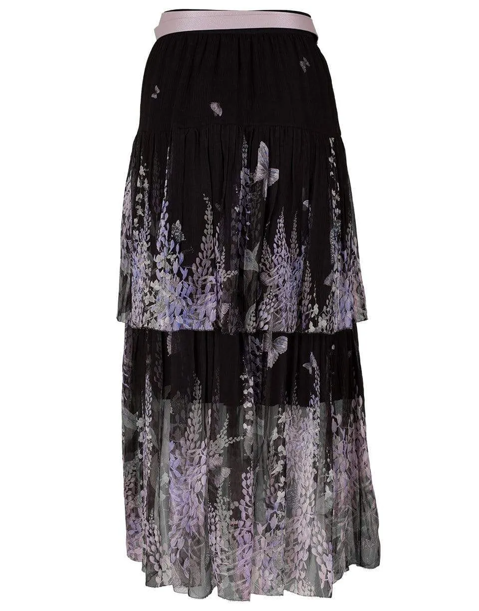 Black Lavender Tea Botanica Tiered Skirt