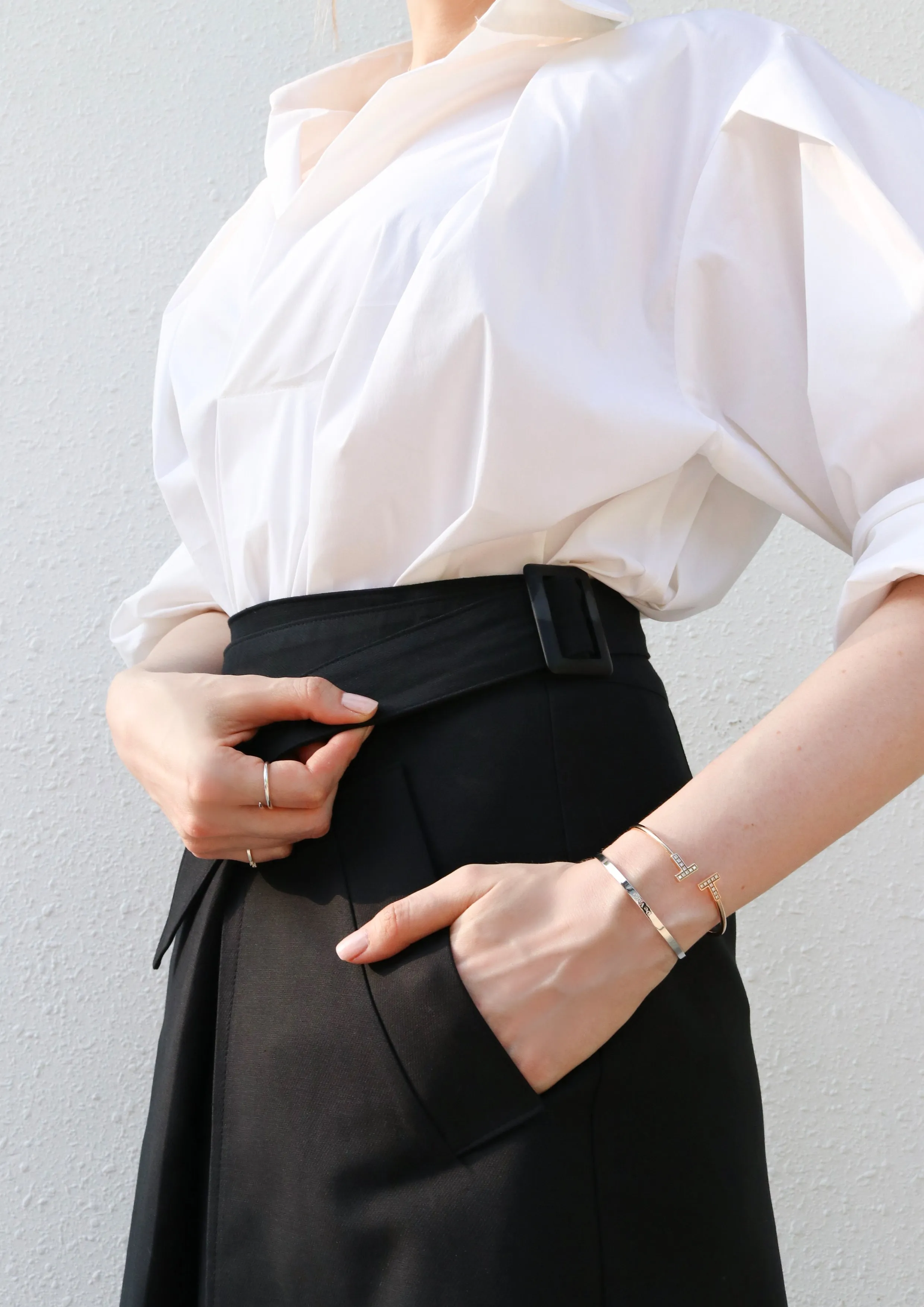 Black Side Belted Skirt