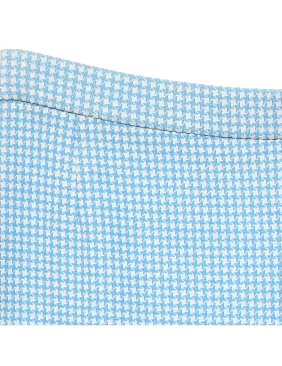 Blue & White Dogtooth Trousers - W32 L28