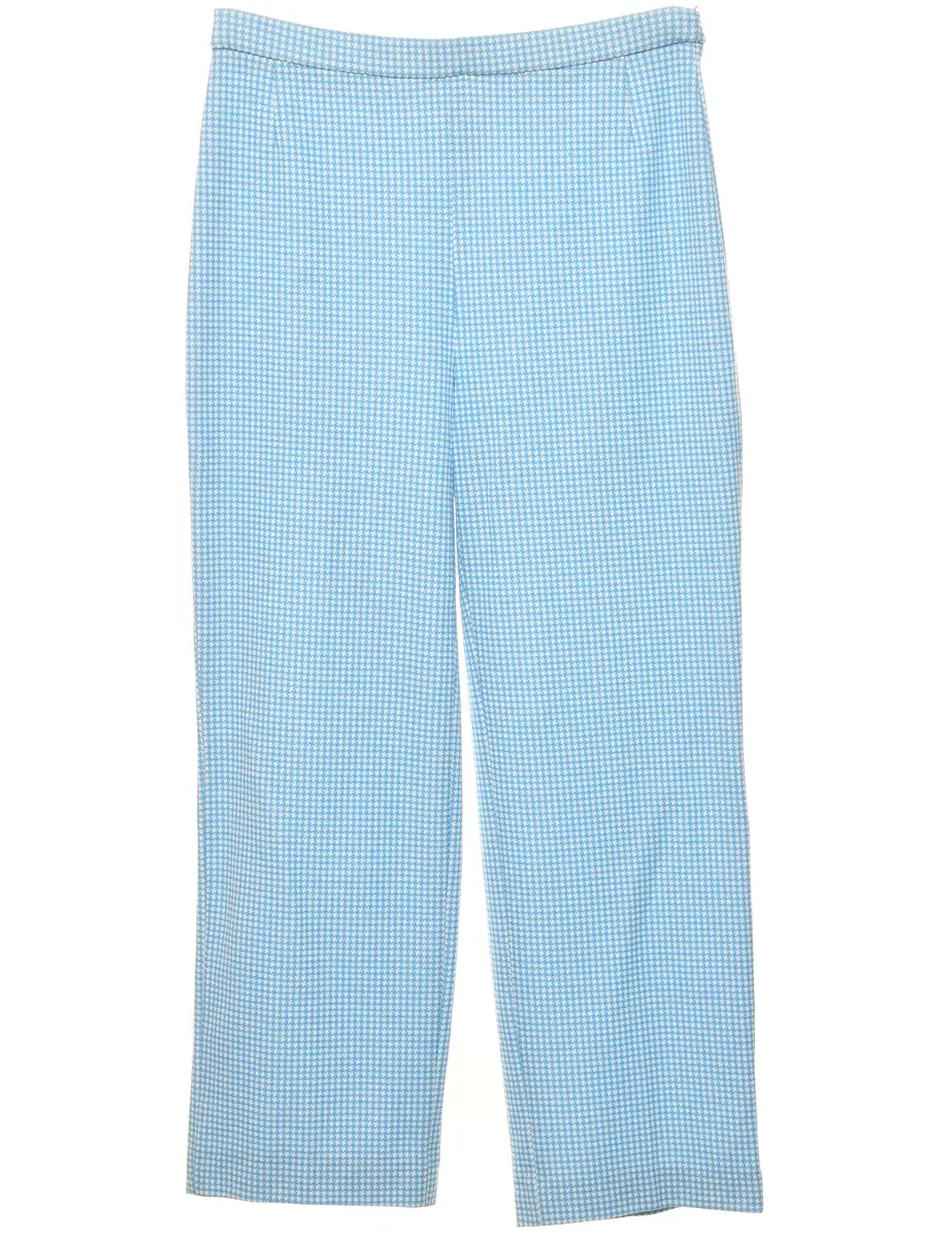 Blue & White Dogtooth Trousers - W32 L28