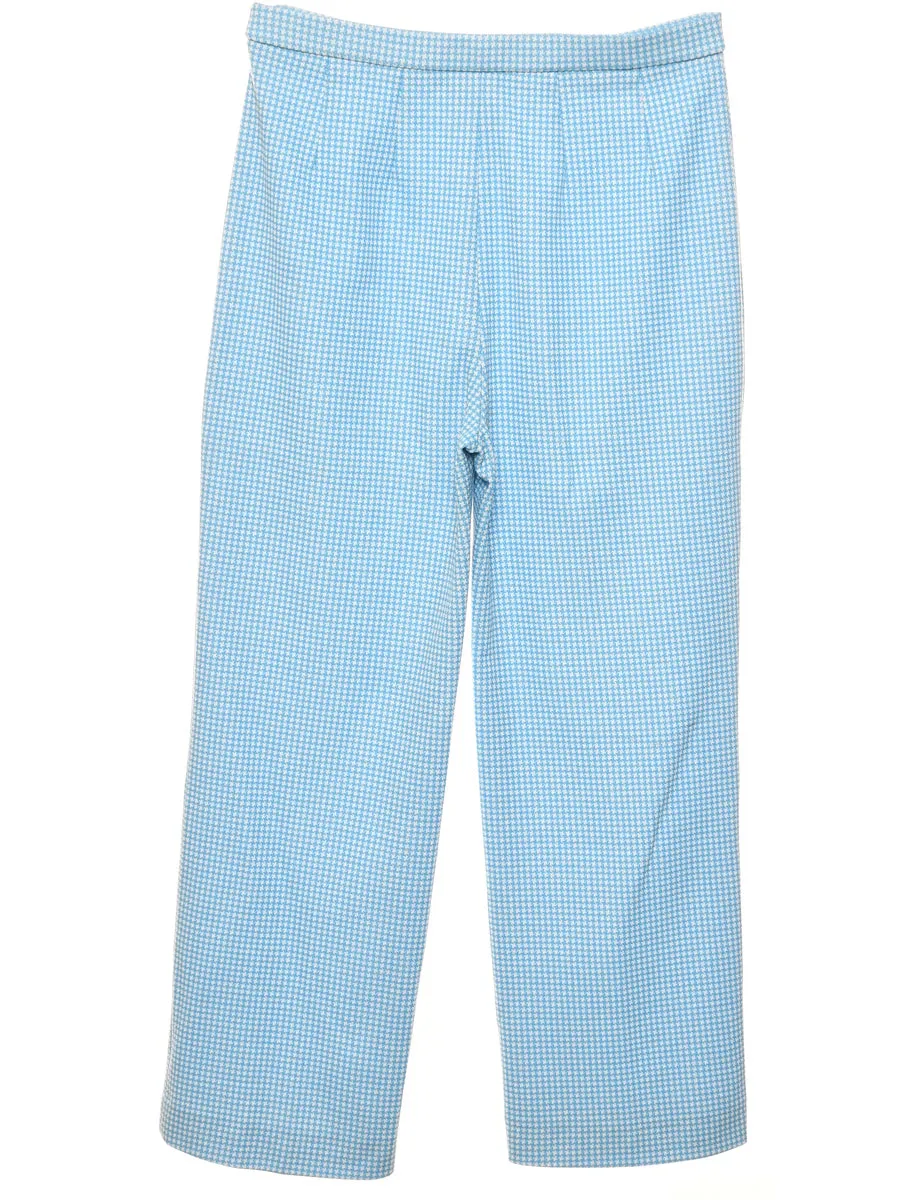 Blue & White Dogtooth Trousers - W32 L28