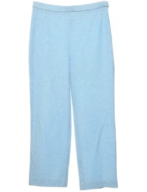 Blue & White Dogtooth Trousers - W32 L28