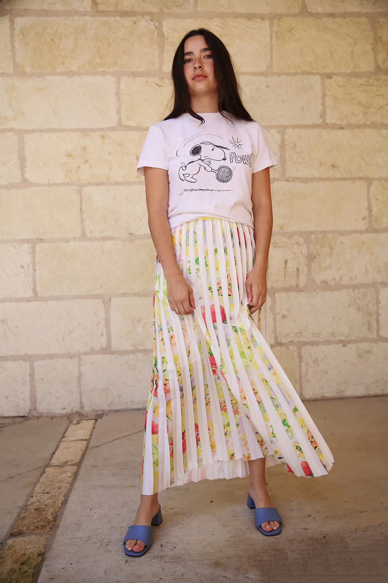 Blurry Lemons Pleated Skirt