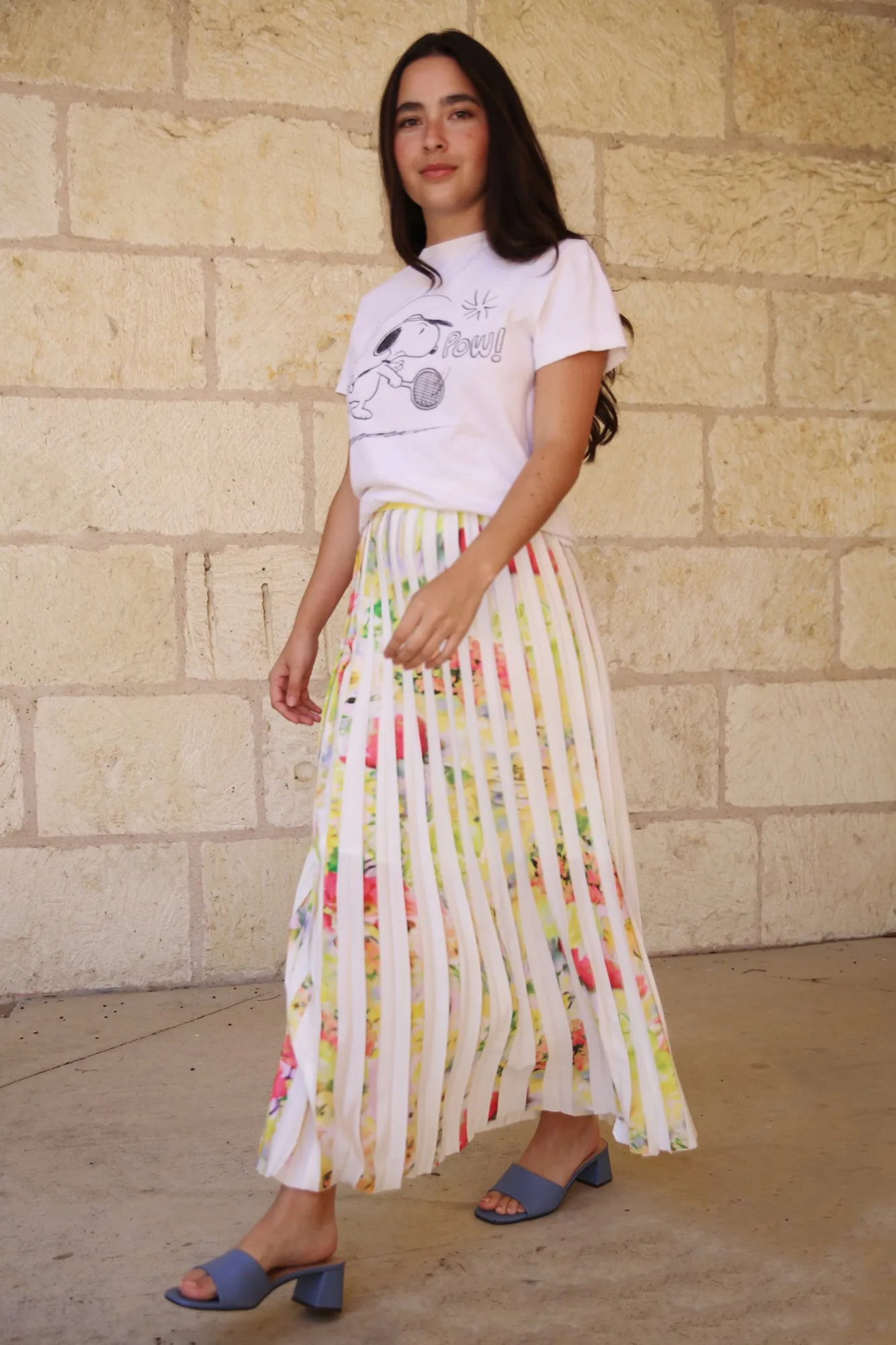 Blurry Lemons Pleated Skirt