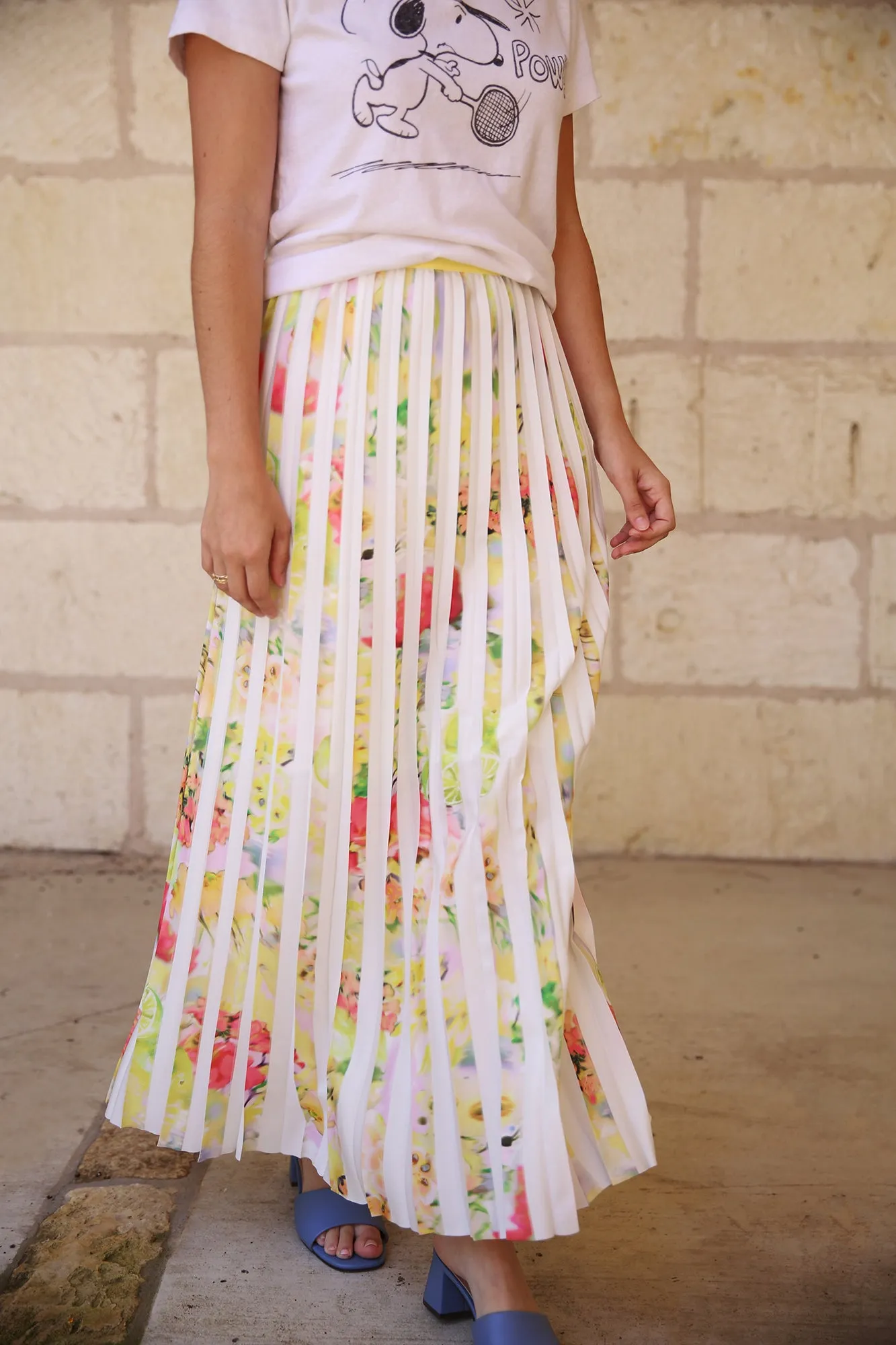 Blurry Lemons Pleated Skirt